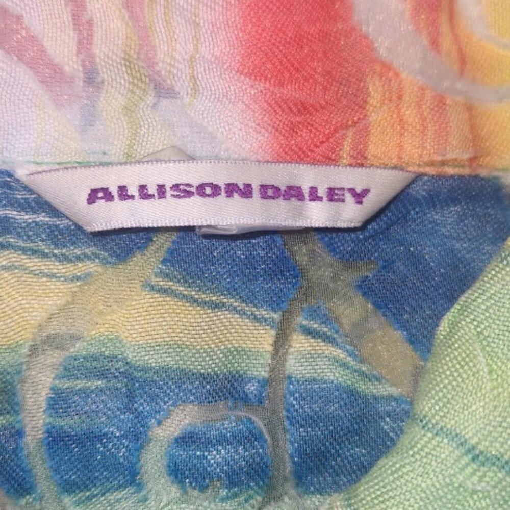 Allison Daley Button Down Semi-Sheer Blouse Size 10 - Picture 4 of 4